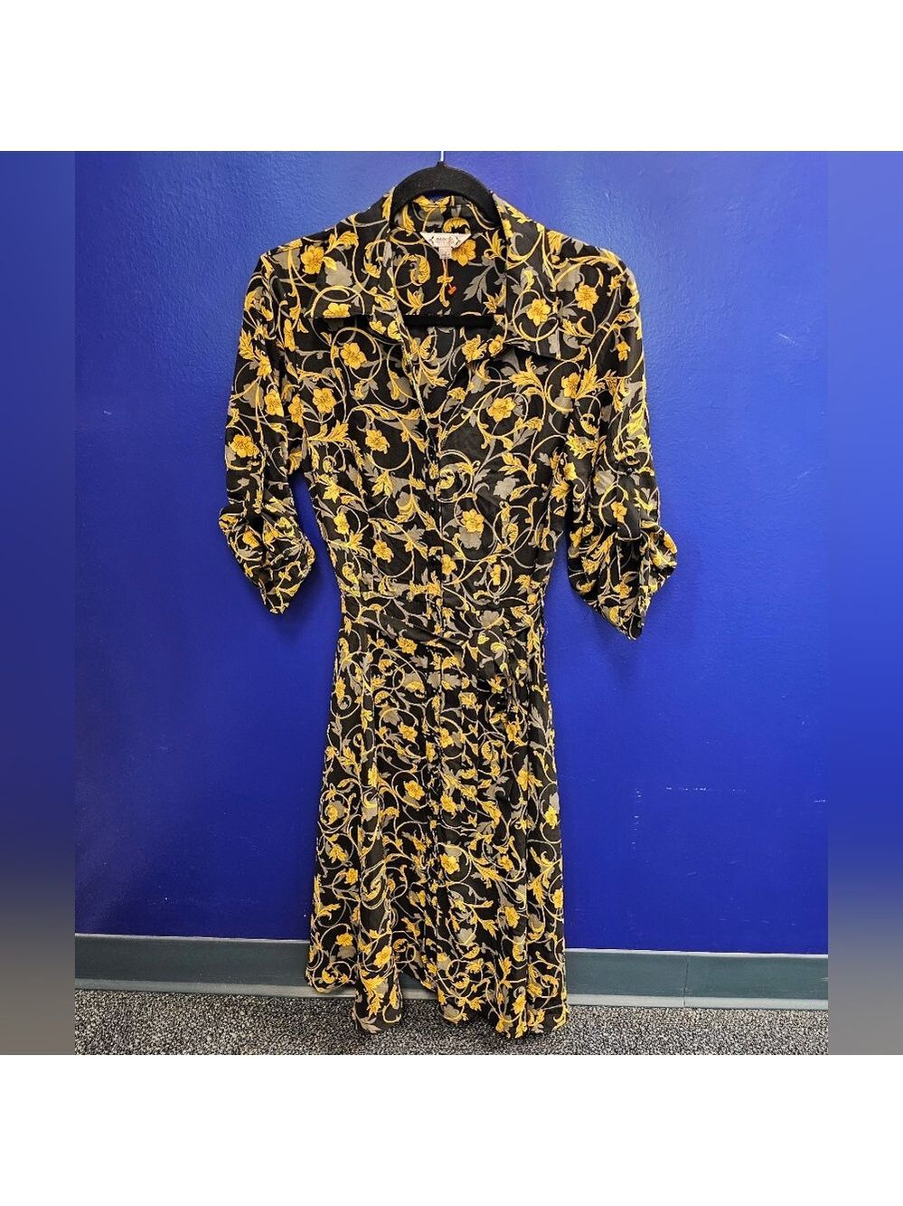 Nanette Lepore Women's Roll-up Long Sleeve Mini Button Down Dress with Pockets